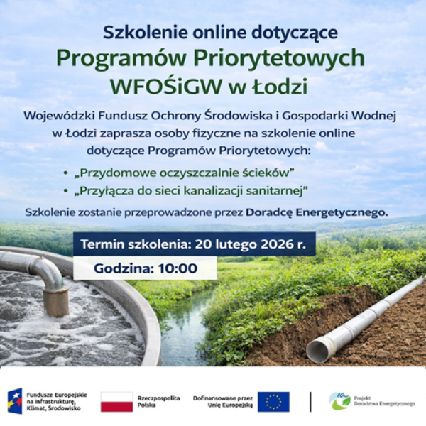 Zdjęcie prezentujące - Szkolenie online dotyczące Programów Priorytetowych WFOŚiGW w Łodzi – Wojewódzki Fundusz Ochrony Środowiska i Gospodarki Wodnej w Łodzi