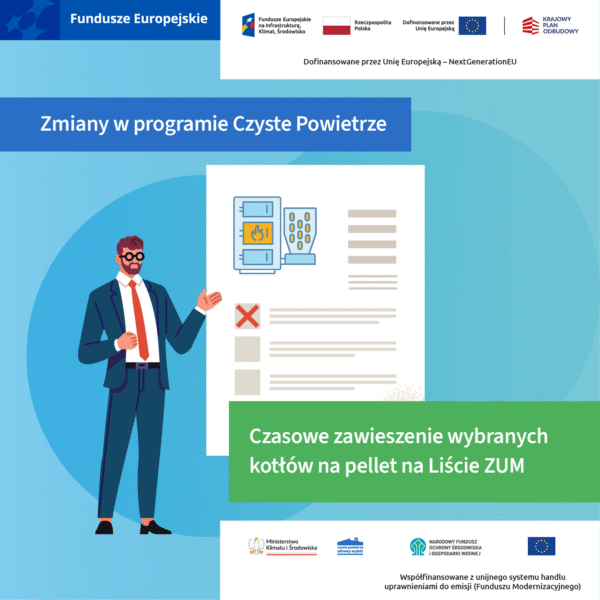 Zdjęcie prezentujące - Czasowe zawieszenie wybranych kotłów na pellet na Liście ZUM