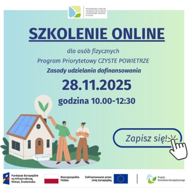 Zdjęcie prezentujące - Szkolenie pn.: Program Czyste Powietrze – zasady udzielania dofinansowania